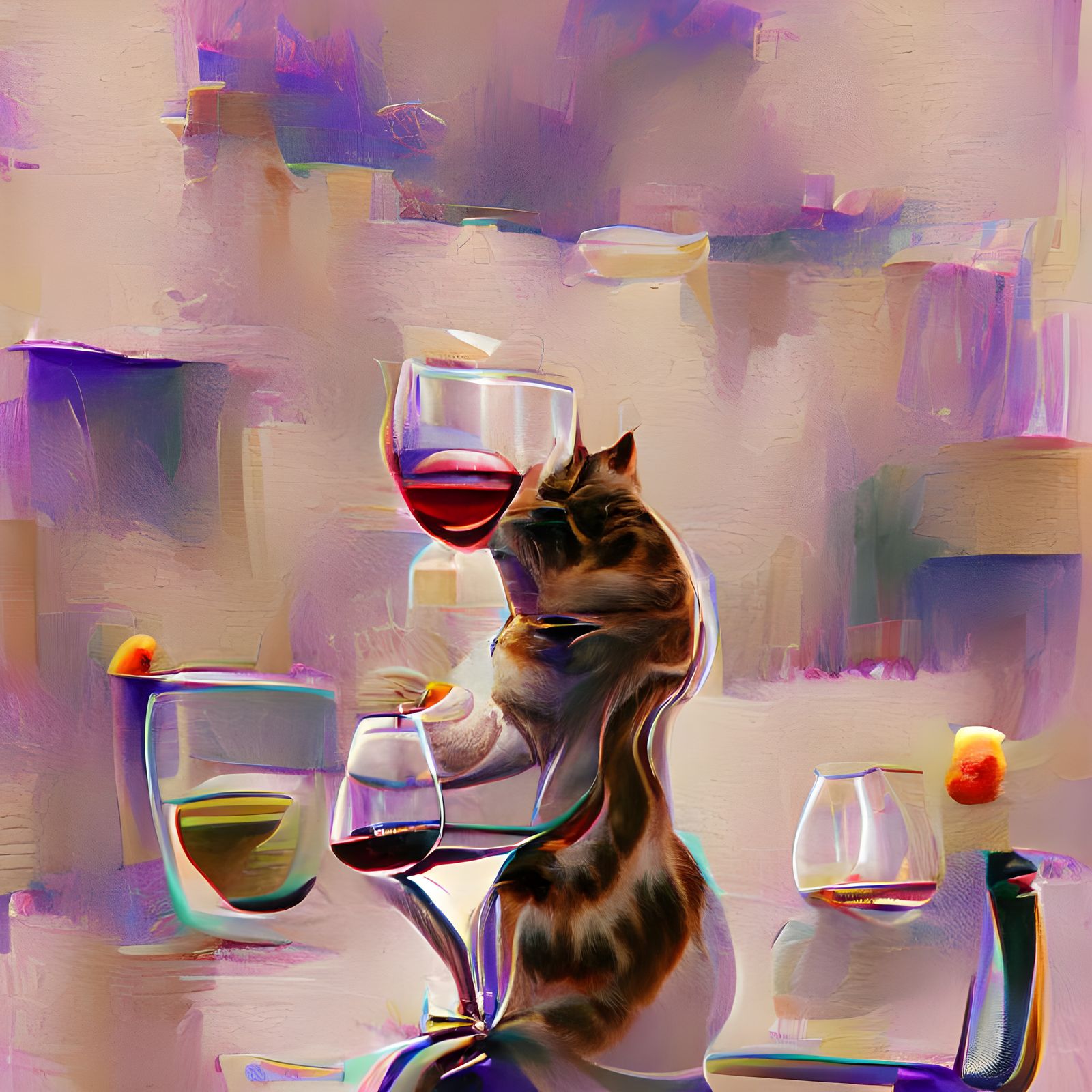 Cat Sipping Wine: An AI-Generated Image