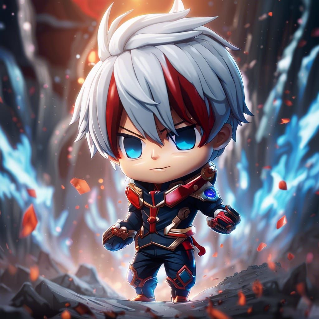 Shoto Todoroki Chibi: Detailed Fantasy Art