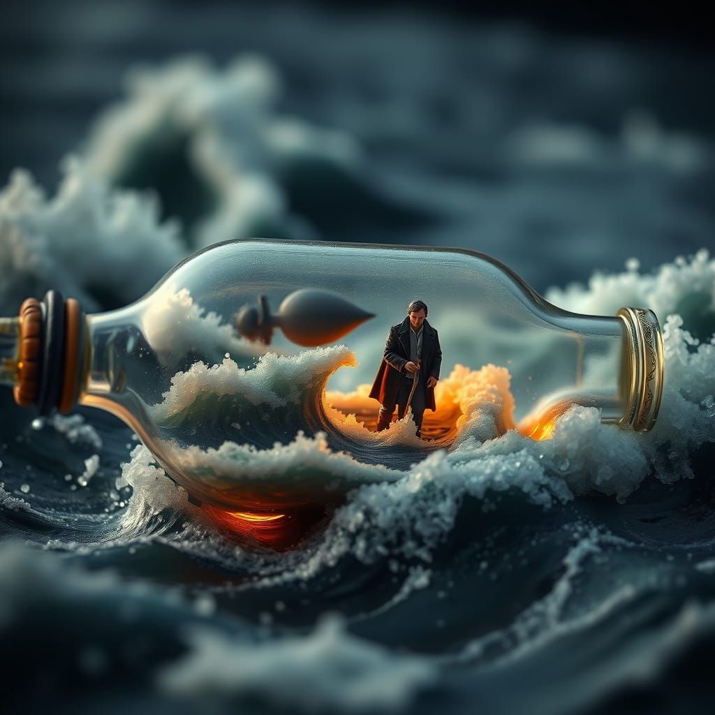 Stormy Seas: Bottle Worlds in Digital Painting