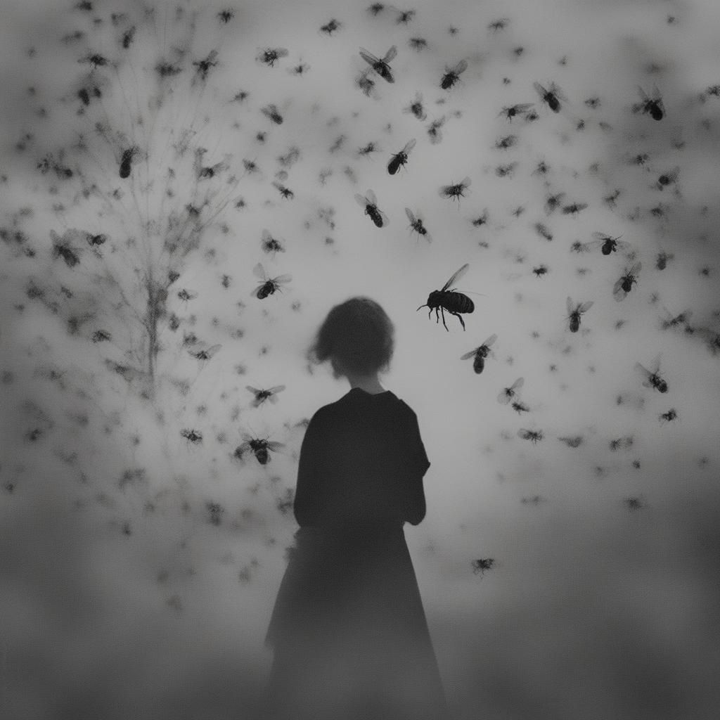 High Contrast Portrait of a Woman in Black and White