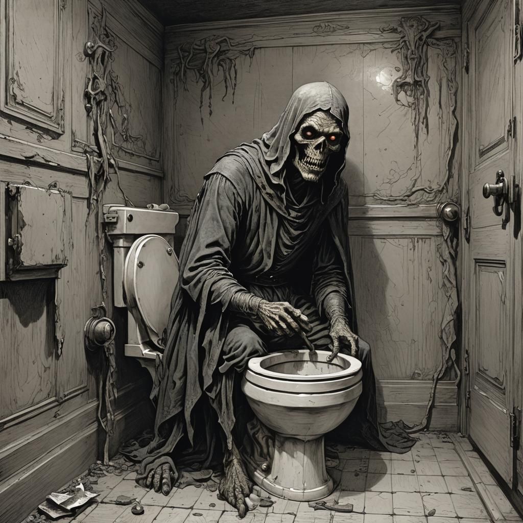 Horror Skibidi Toilet in Doré-Rutkowski Style