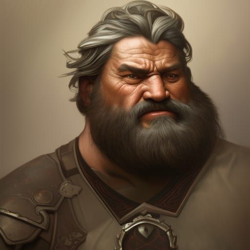 Dwarf Warrior Portrait in Hyperdetailed Digital Art