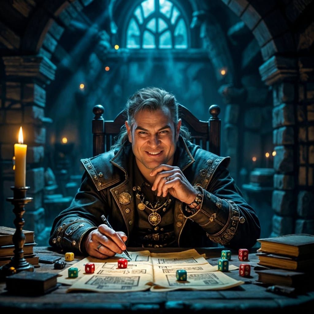 Dungeon Master Orchestrates Chaos in Dark Fantasy Art