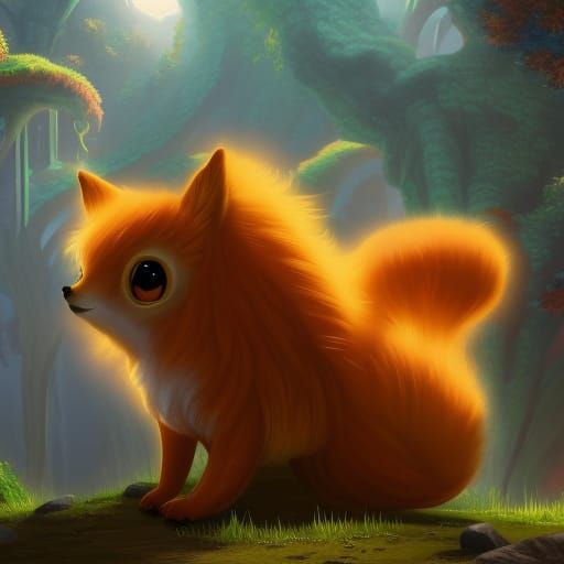 Fantastical Vulpix in Detailed Matte Painting