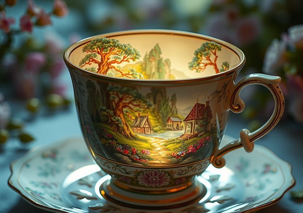 Enchanting Miniature Landscapes Inside Teacups