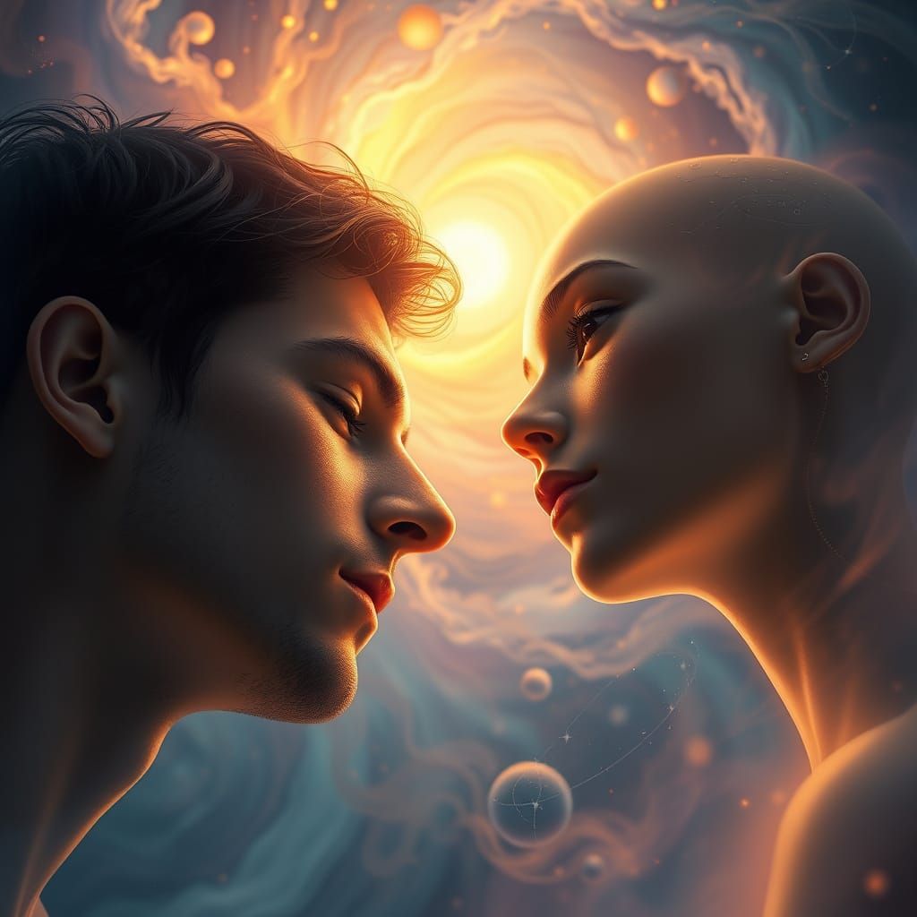 Dreamlike Encounter in Ethereal Vortex