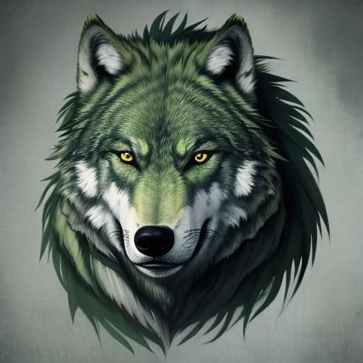 AI Green Wolf Image