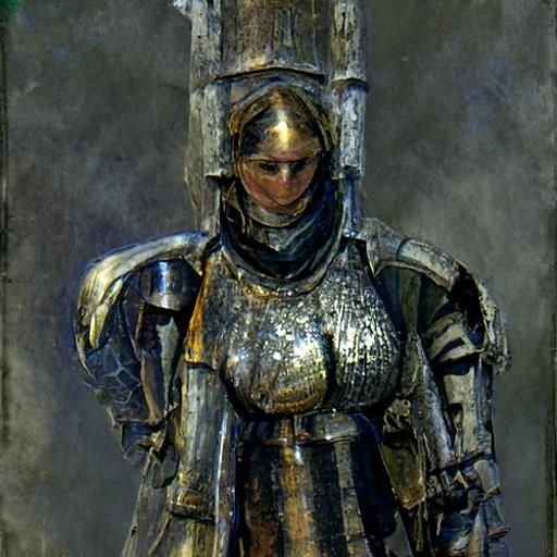 AI-Generated Image of a Female Knight