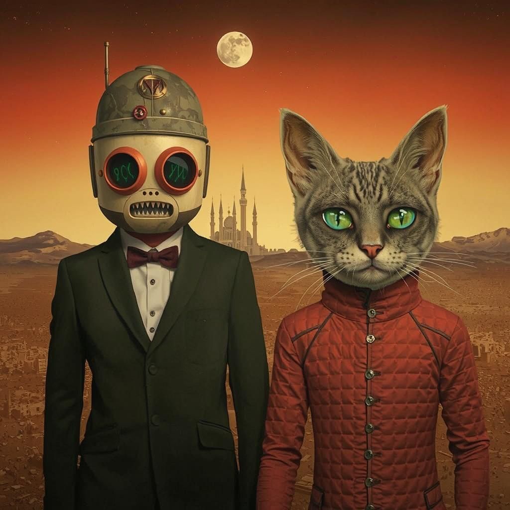 Martian Cat People Masquerade in Raygun Gothic Style