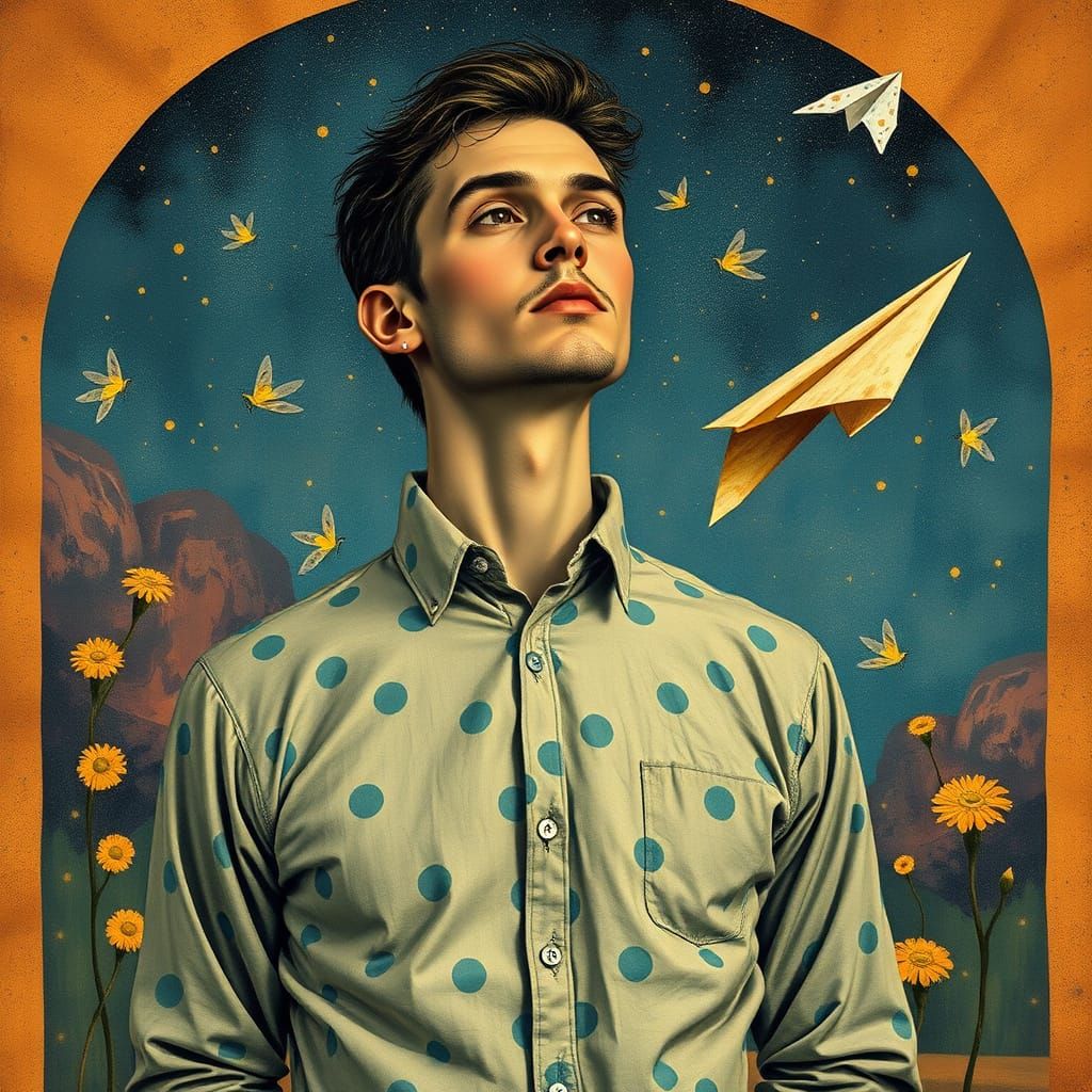 Fireflies and Paper Plane, Eclectic Art Style