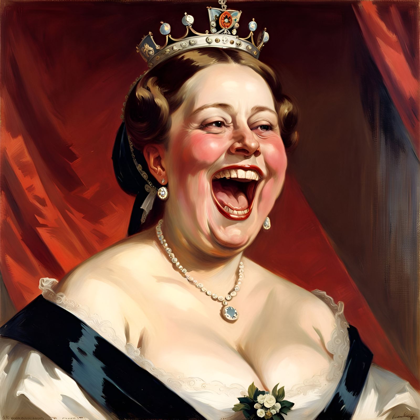 Queen Victoria Laughing, 19th Century Portrait