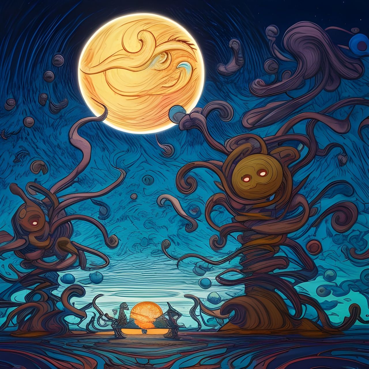 Simultaneous Night and Day: Surreal Landscape