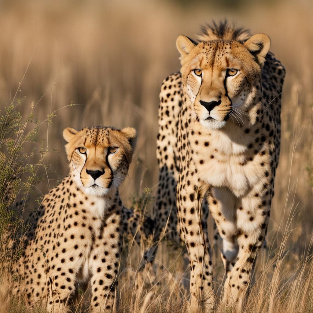 Cheetah and Lion Together in South Africa
