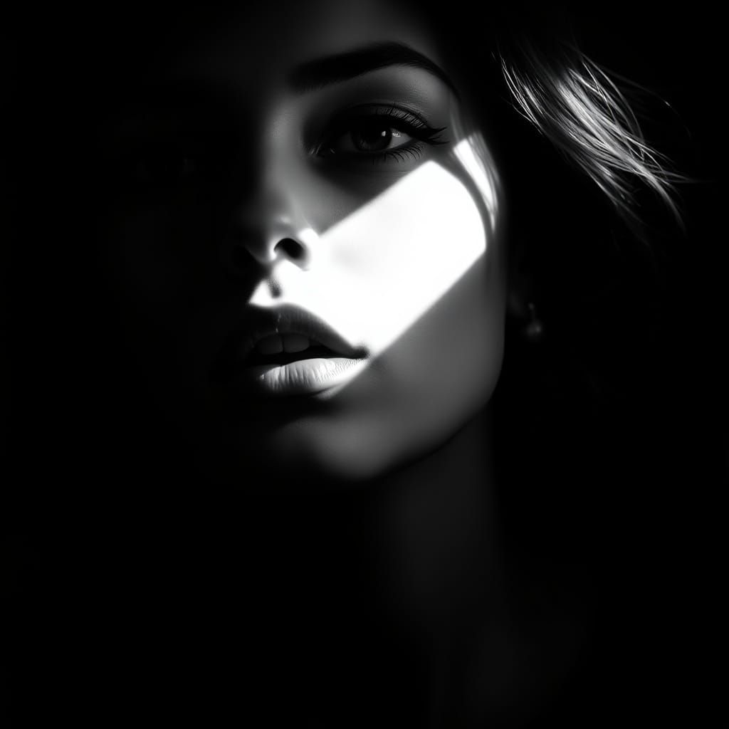 Monochromatic Portrait in Chiaroscuro Style