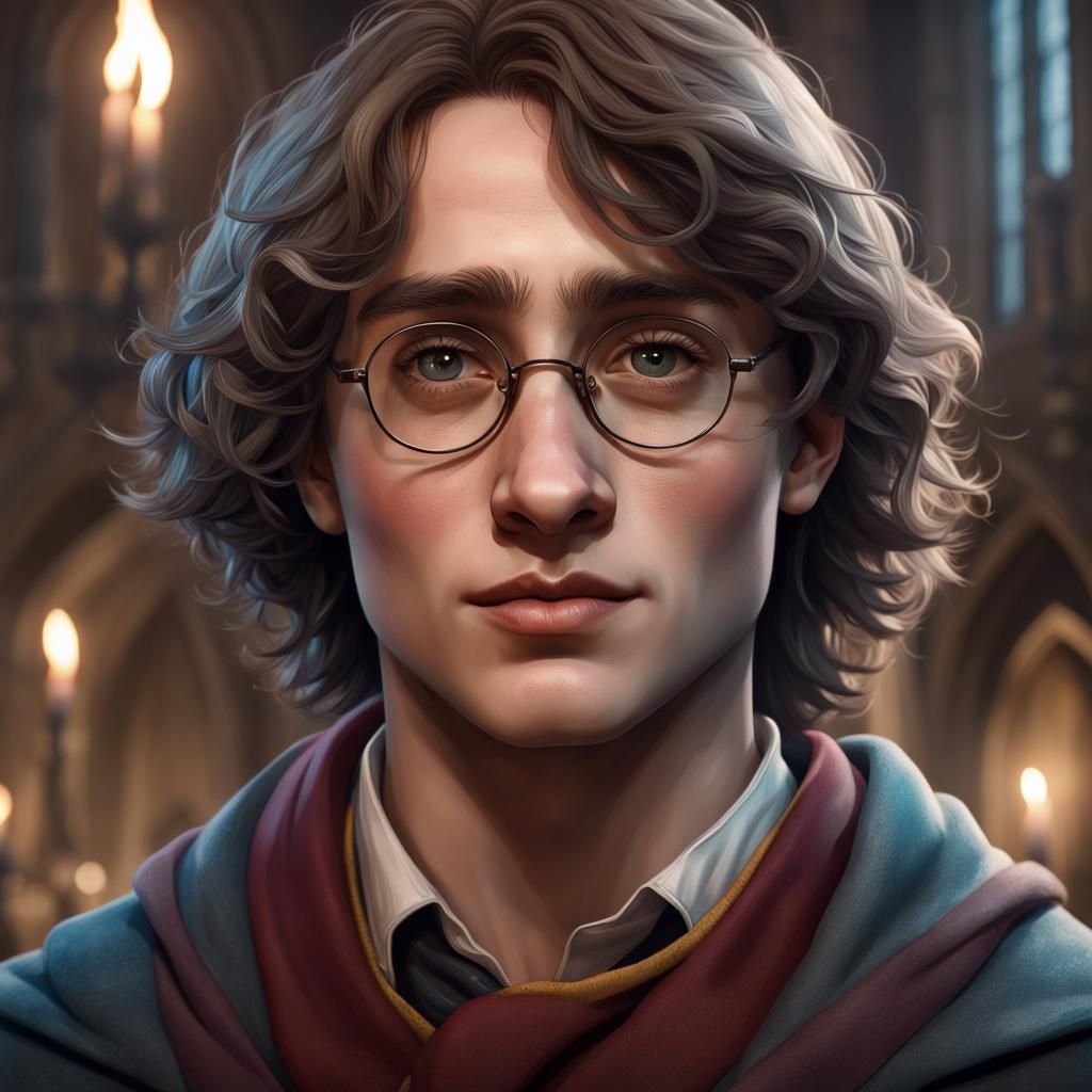 Harry Potter Portrait in Hyperdetailed Art Style