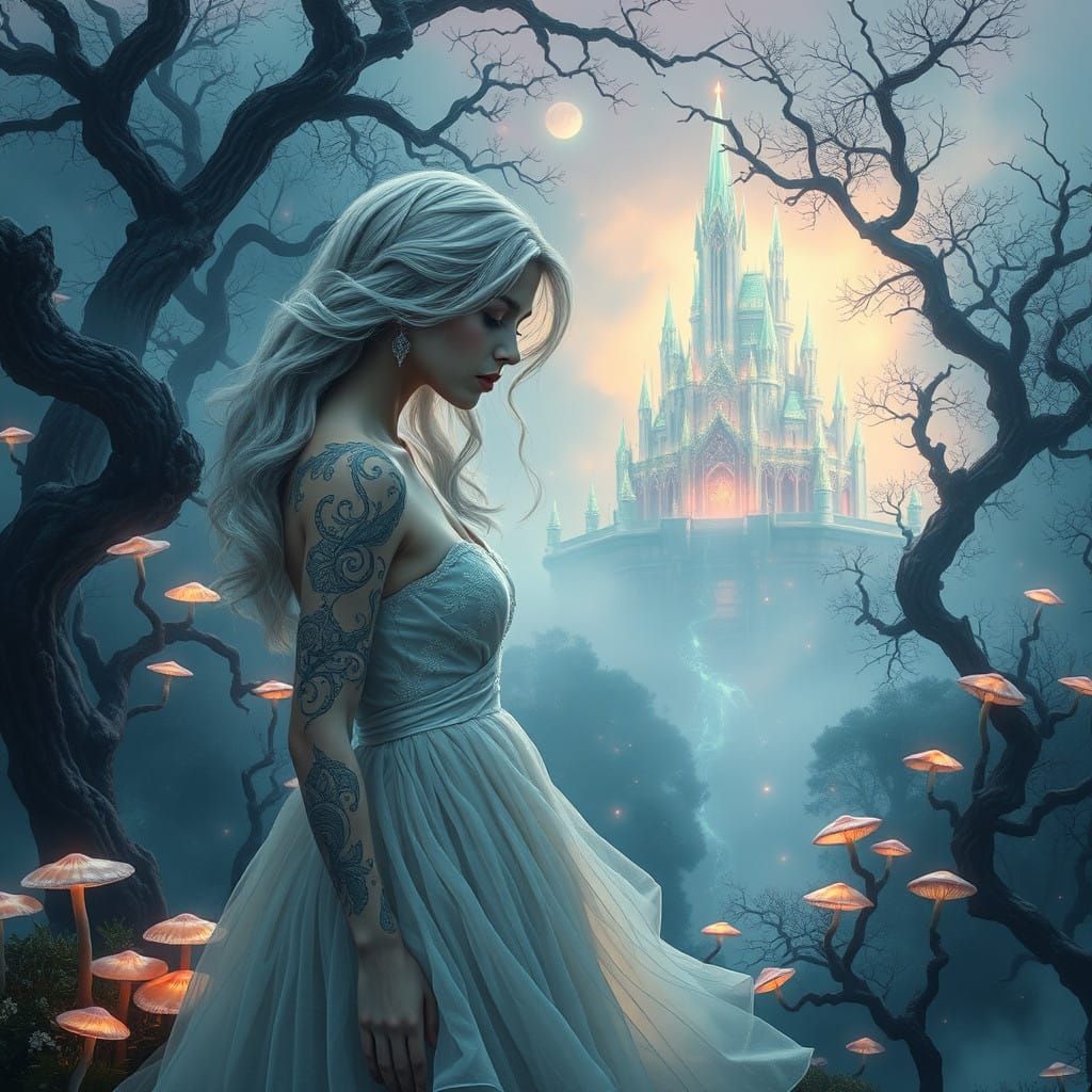 Romantic Goddess in Enchanted Forest