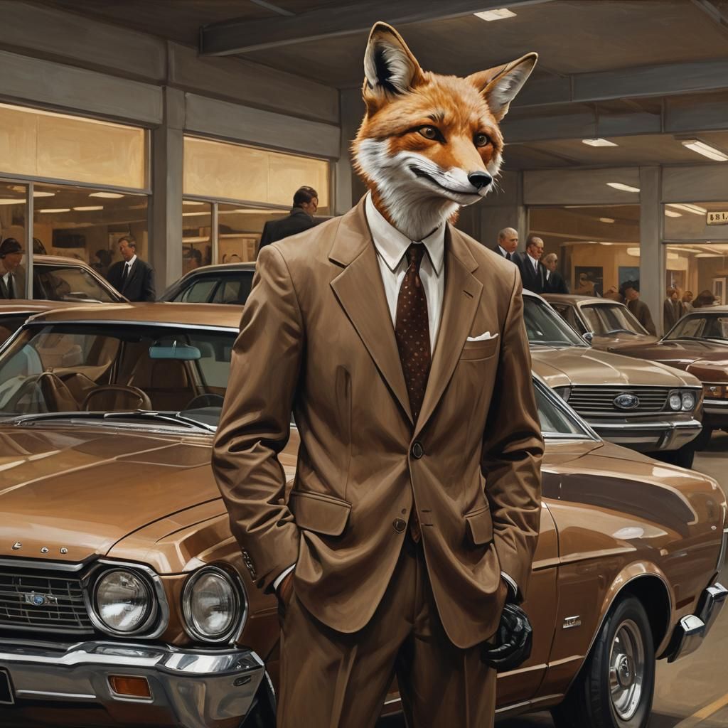 Fox as Used Car Salesman in Renaissance Style