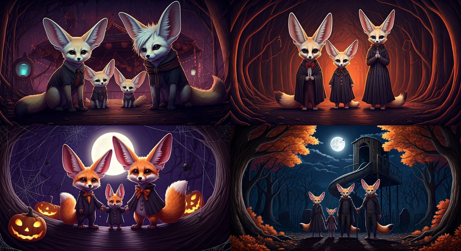 Fennec Foxes in Halloween Anime Movie