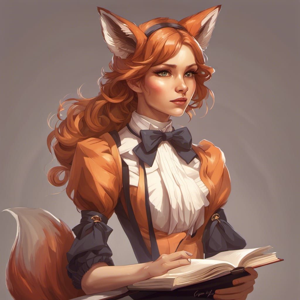 Scholar Fox-girl VIXEN, Reading a book.