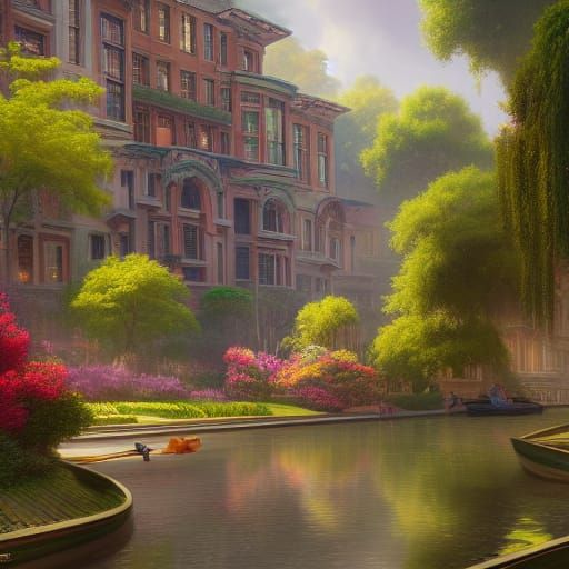 Art Deco Temples and Canal Landscape