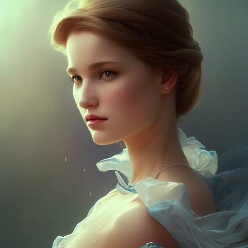 Cinderella Portrait in Art Nouveau Style