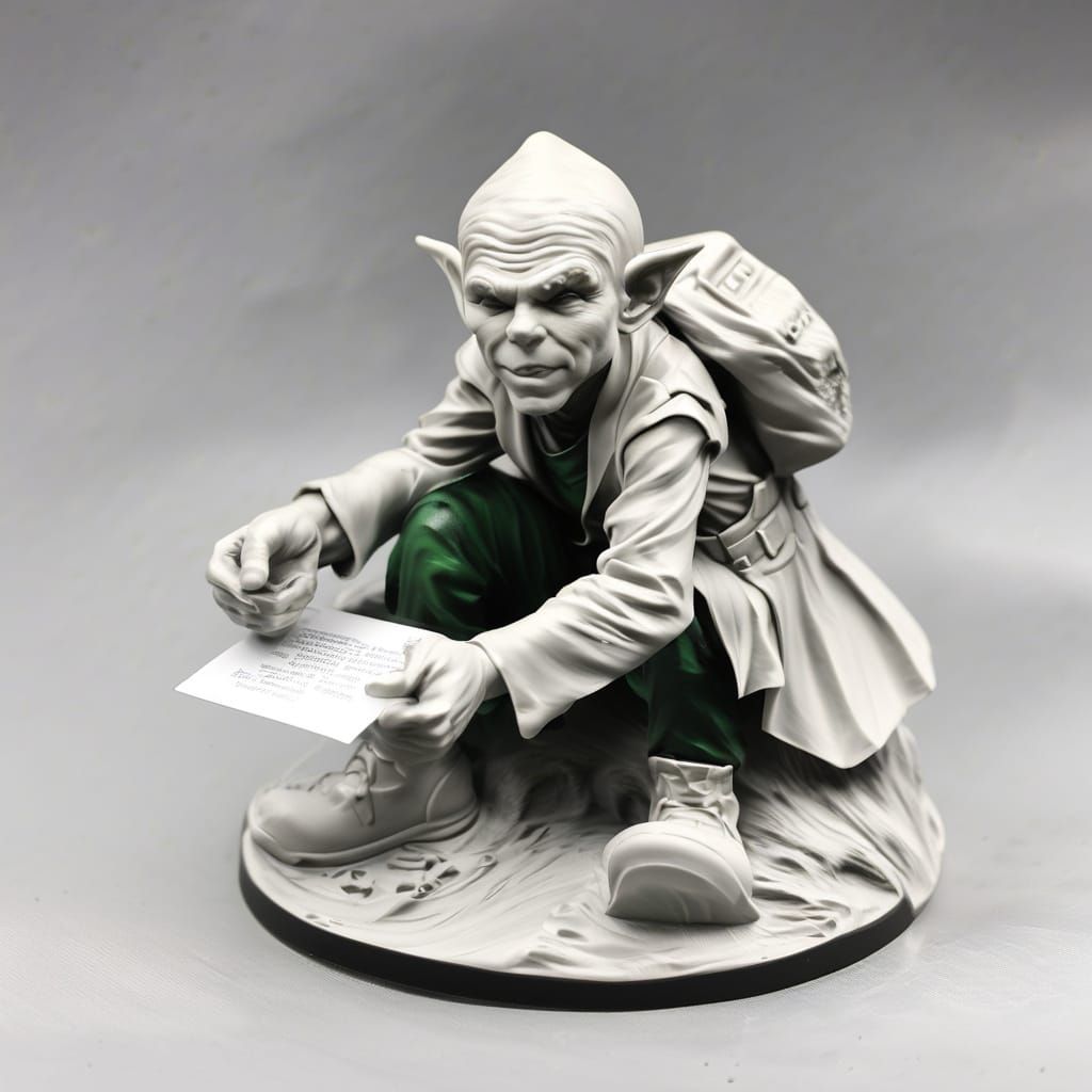 Clever Elf Resin Cast Sculpture
