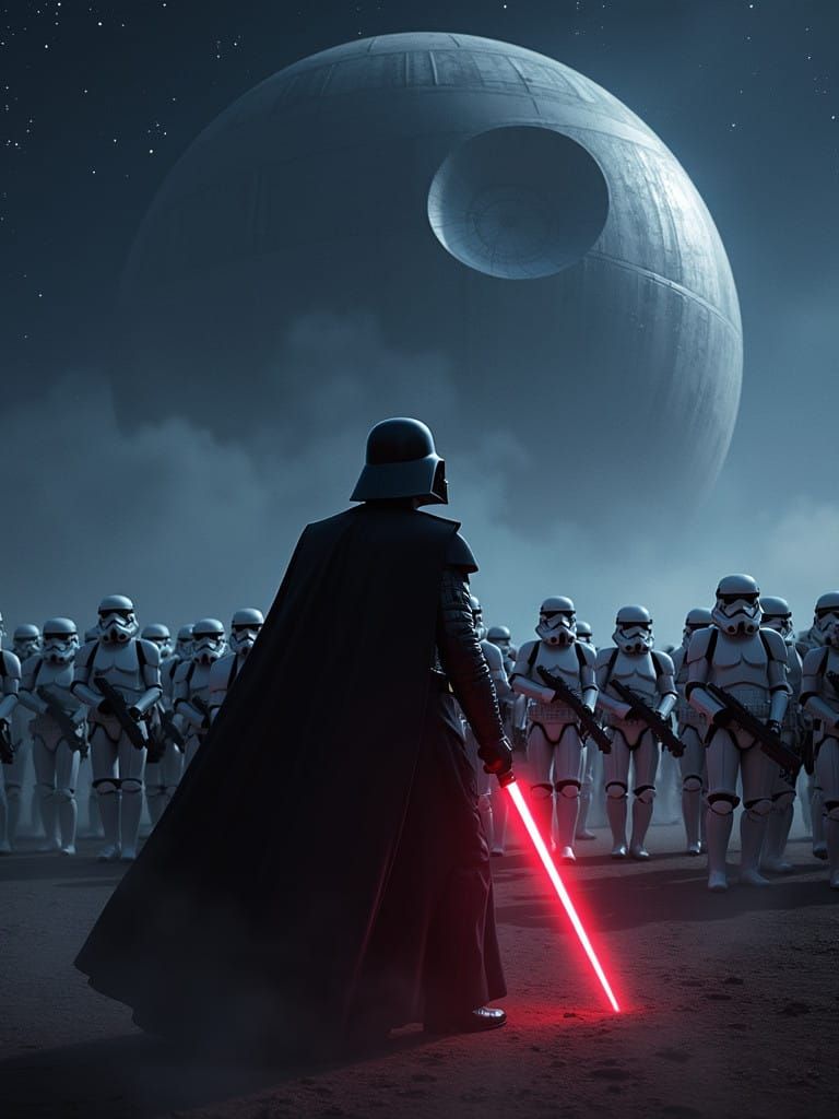 Galactic Commander Darth Vader Leads Storm Troopers Amidst t...