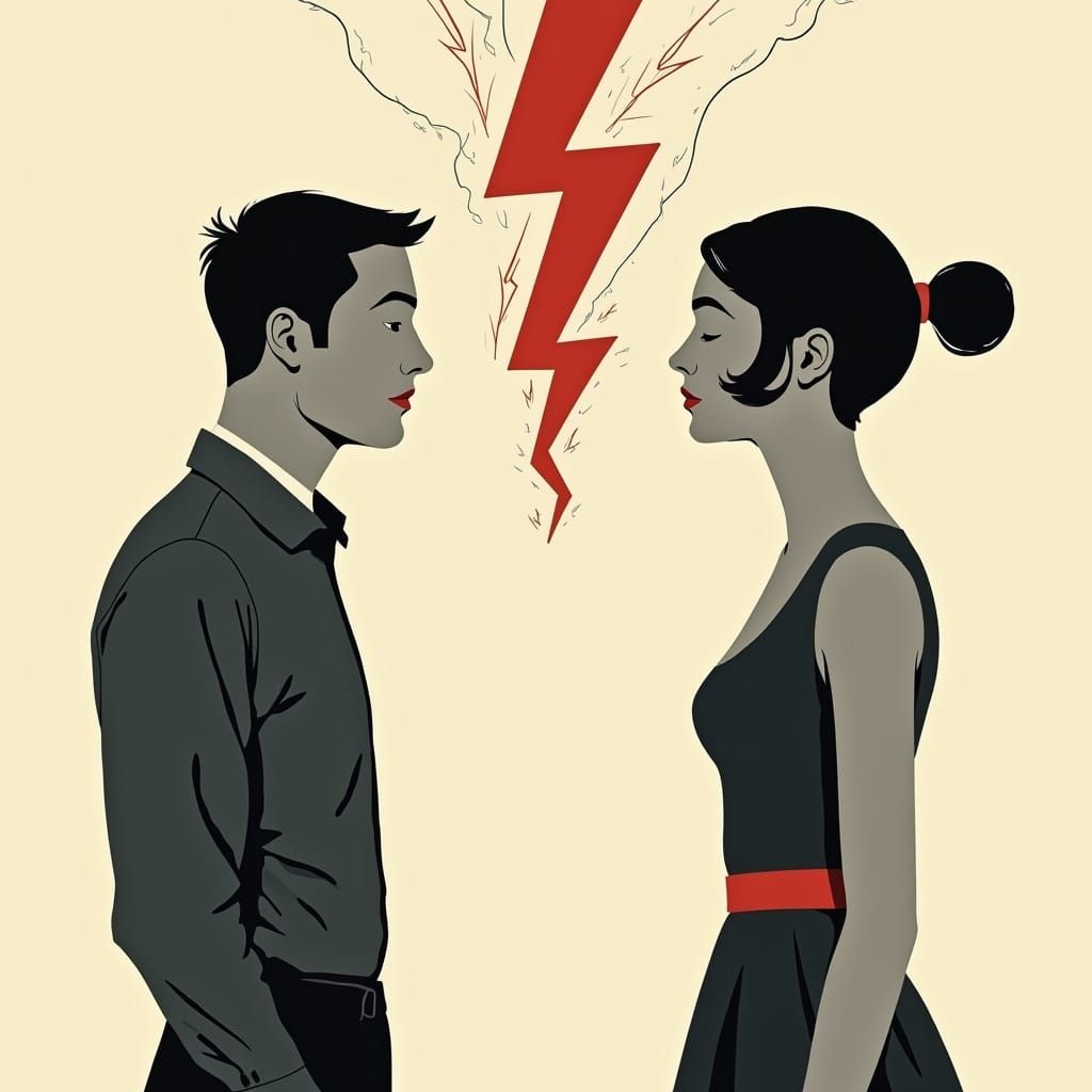 Two Figures Confront in Balance of Tension and Understanding