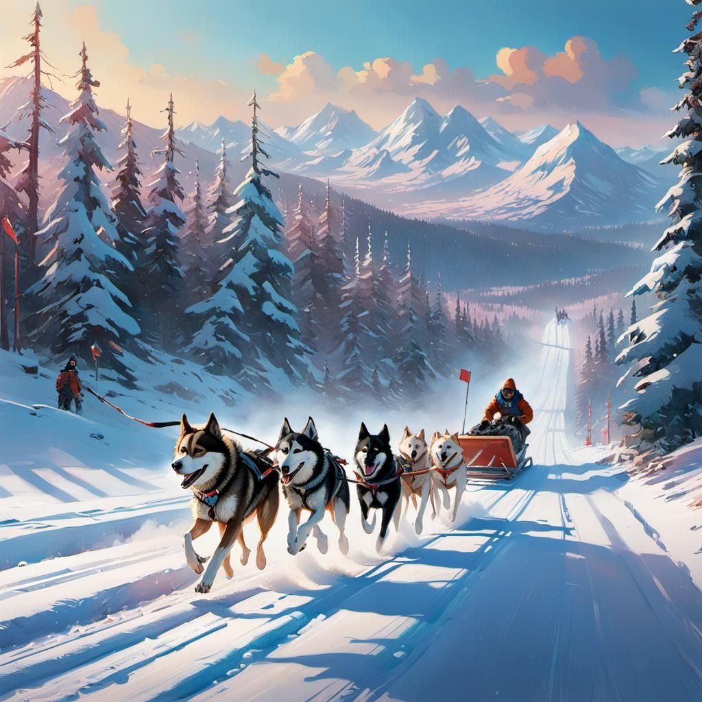 Sled dog racing
