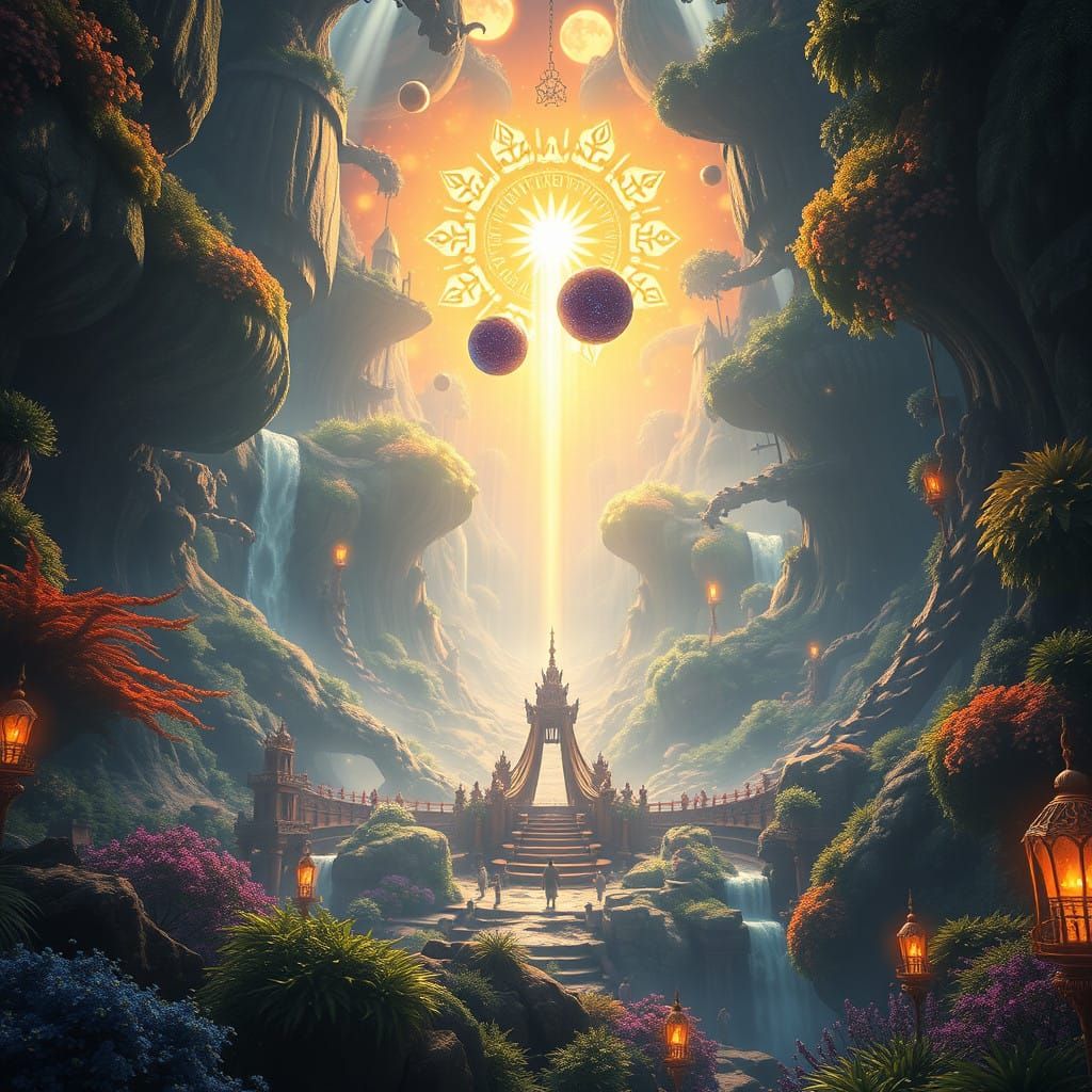 Fantasy World of Golden Prosperity and Lush Environments