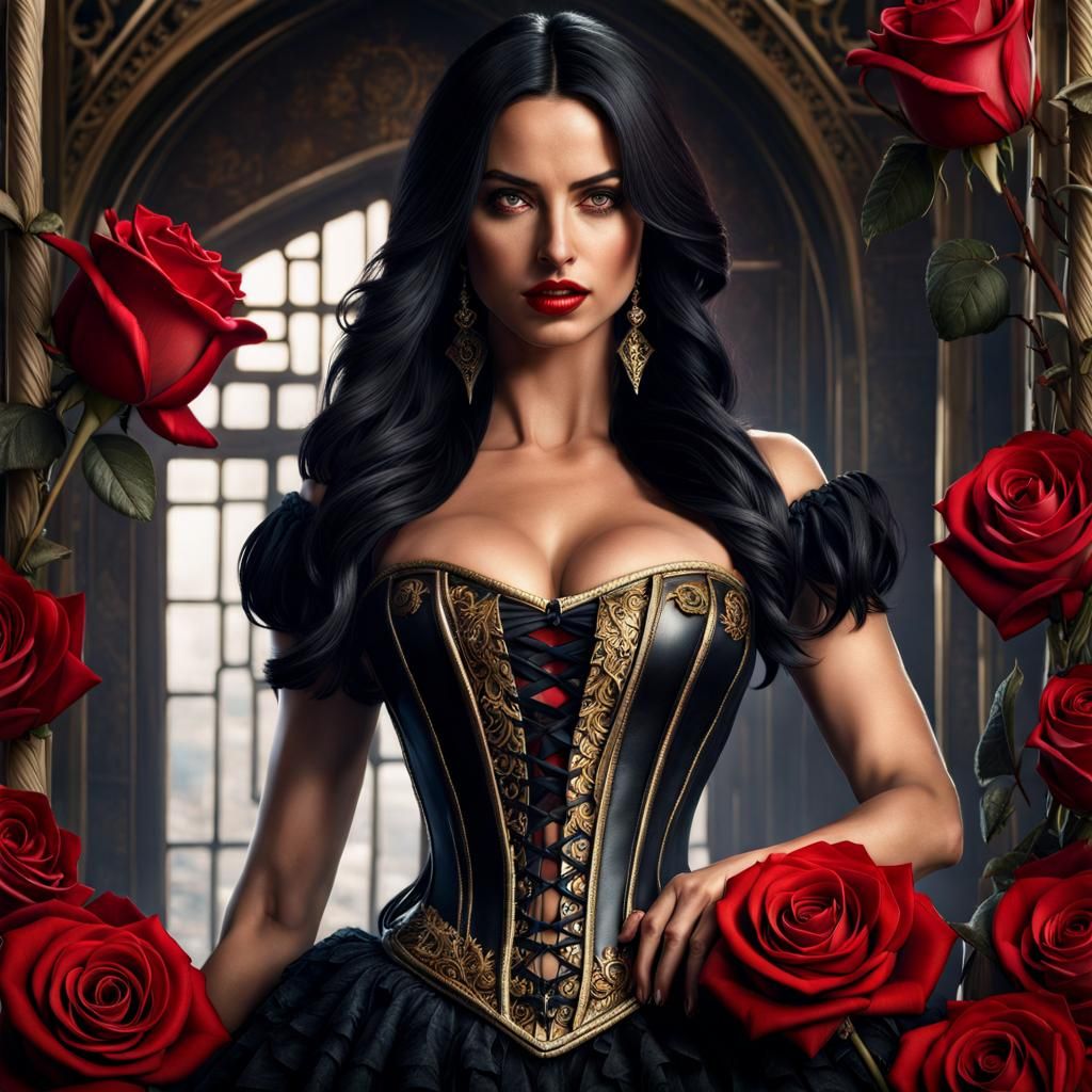 Fairytale Ana de Armas Portrait in Anne Stone Style