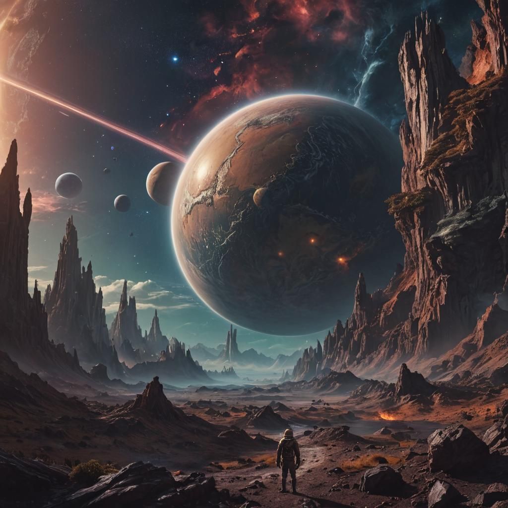 Colorful Galactic Planet in Epic Digital Painting