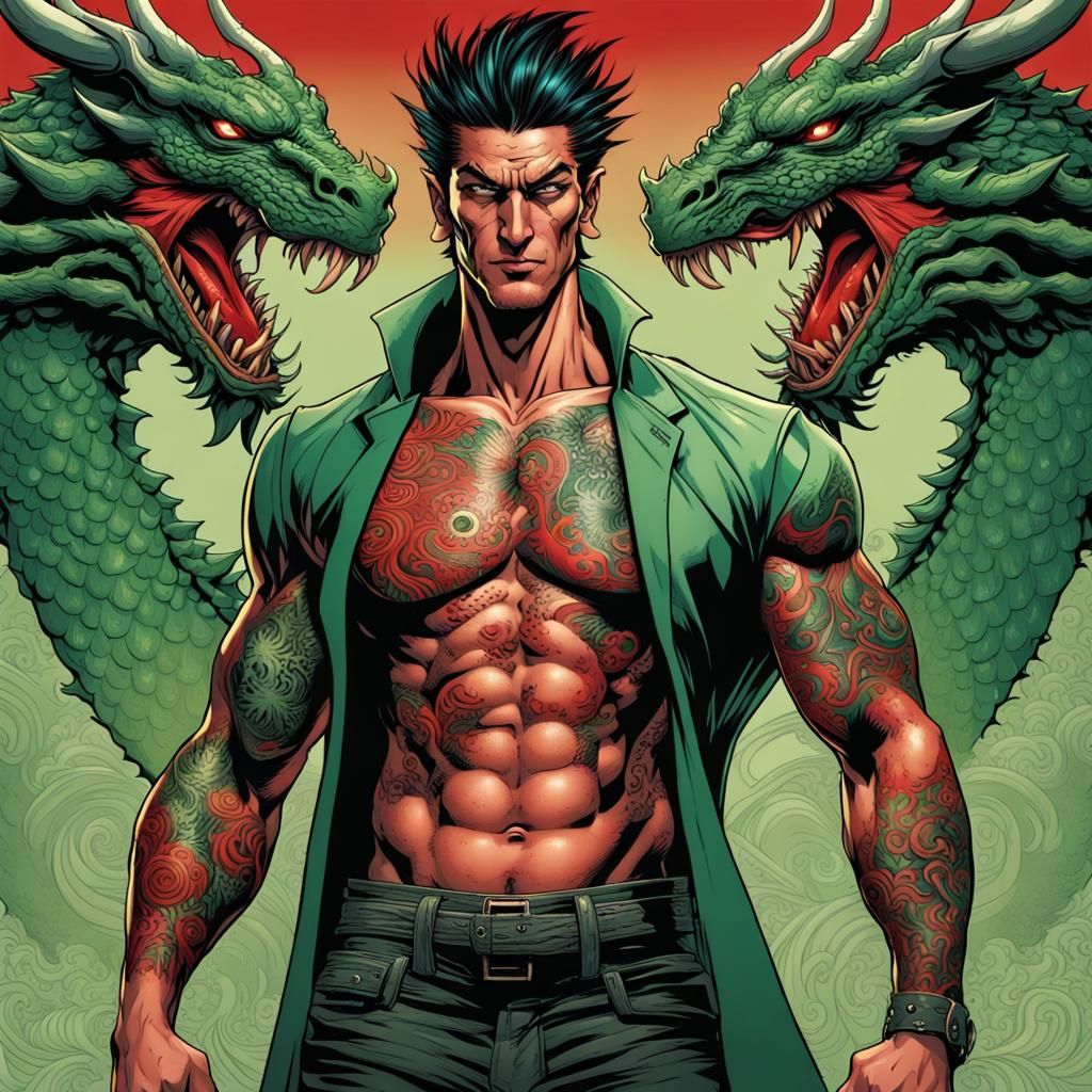 Dragon Masked Gangster: Comic Book Style Art