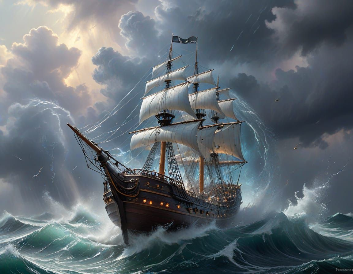 Ship in a Bottle During a Thunderstorm