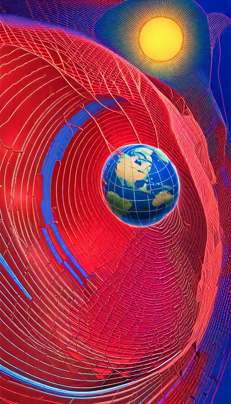 Earth and Sun Interaction in 3D Neon