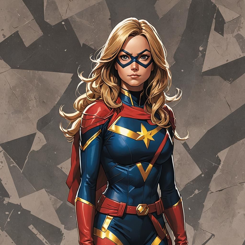 Dynamic Ms. Marvel Digital Illustration