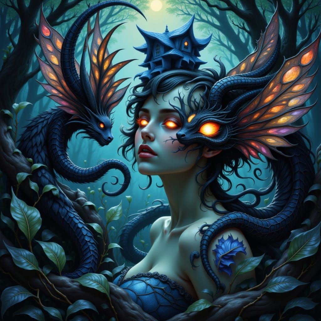 Mystical Fae Creatures in Enchanted Realm, Painterly Style