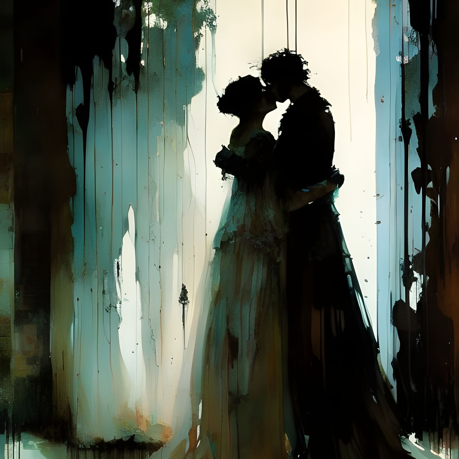 Lonely Ghosts Embrace: Sinister Matte Painting