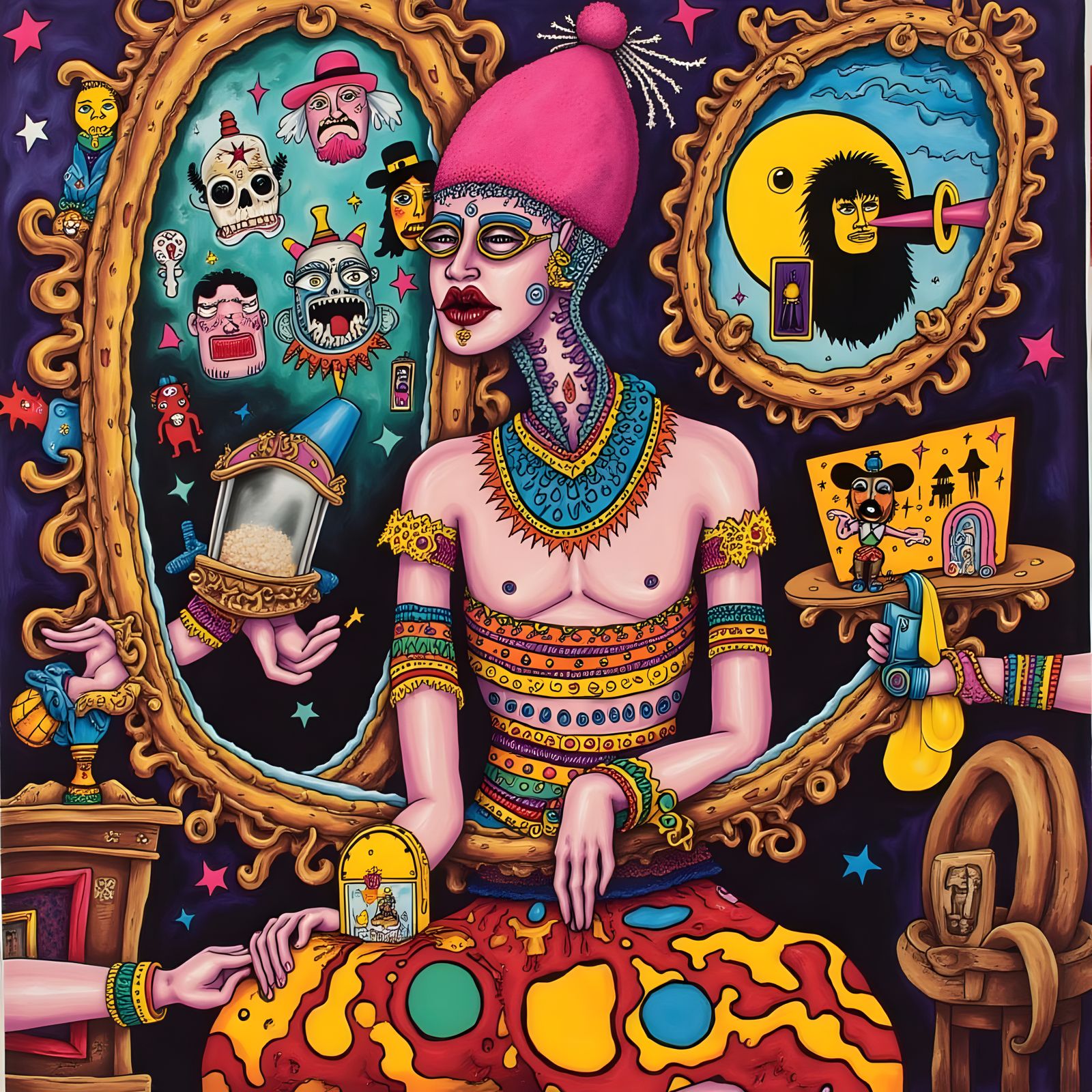 Surreal Morphing Motion on Mirror Glass