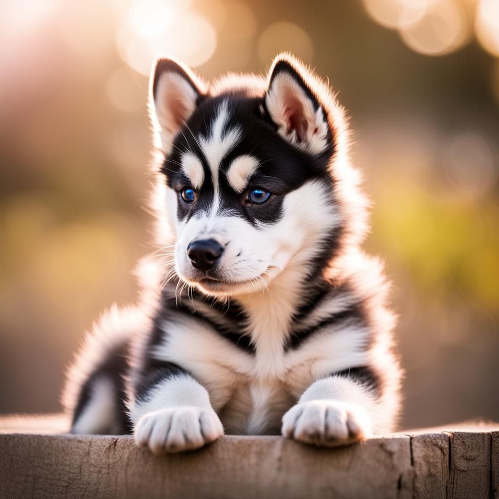Cute Husky Puppy in Professional Photography Style