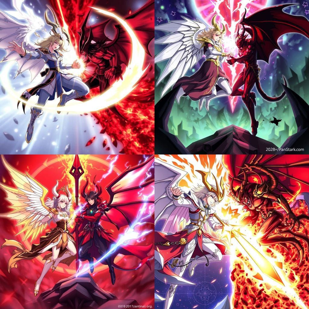 Dios vs Diablo in Anime Key Visual Style