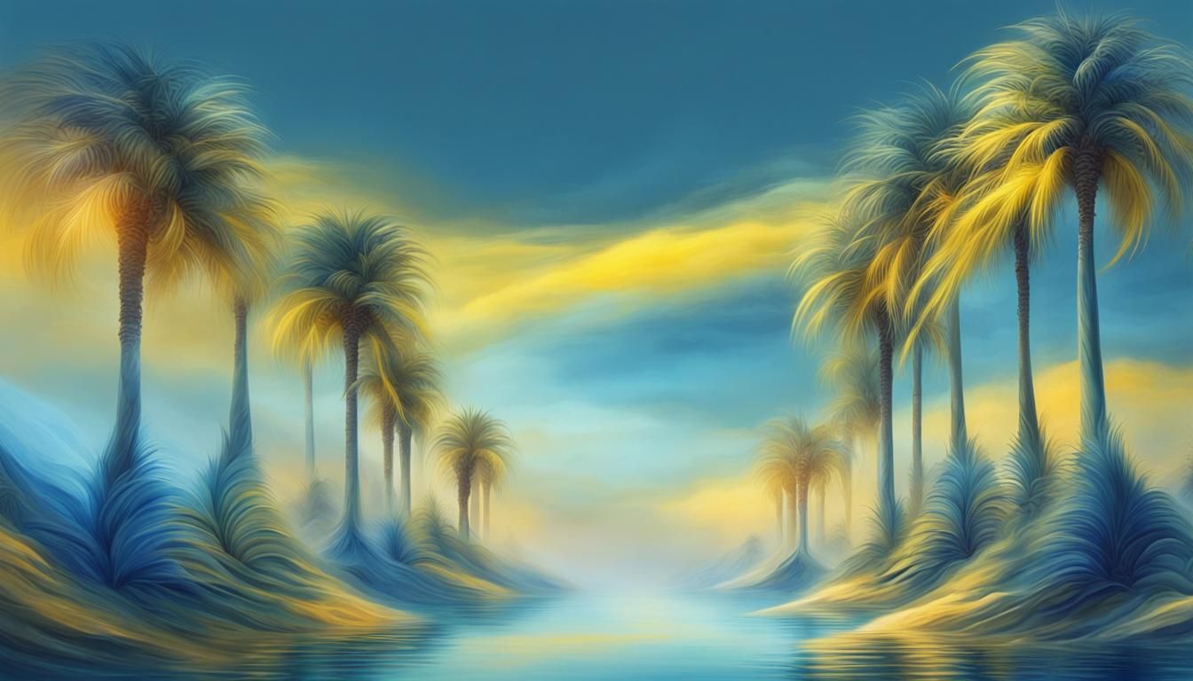Dreamlike Palm Trees in Surreal Digital Painting