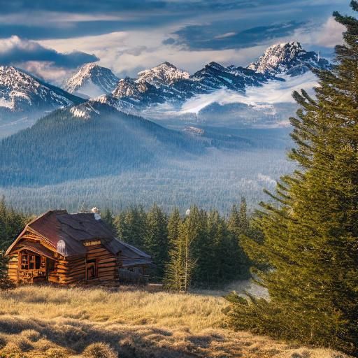 Wooden Mountain Lodge Overlooking Green Valley