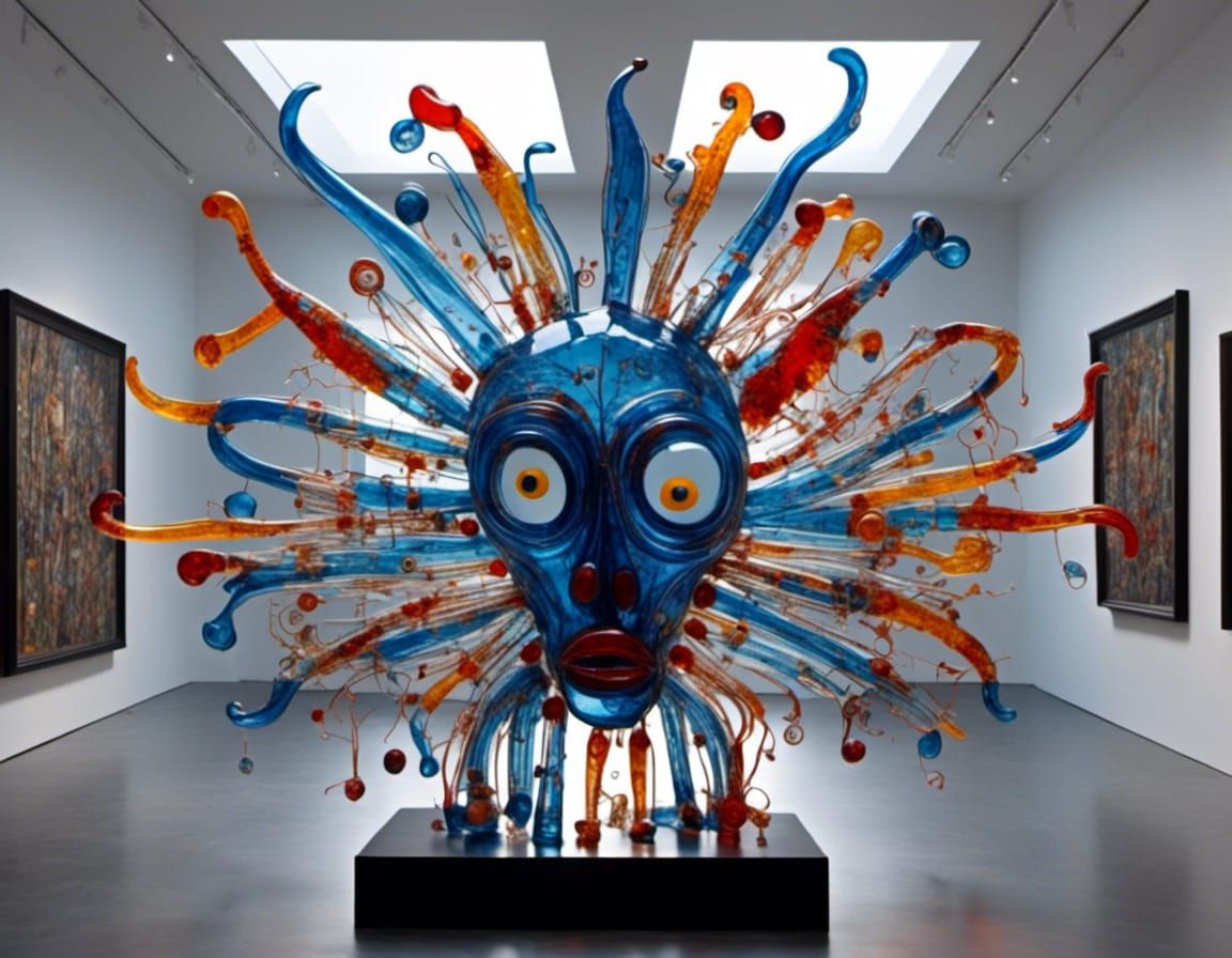Translucent Blue Alien Glass Sculpture in Neo-Expressionism ...