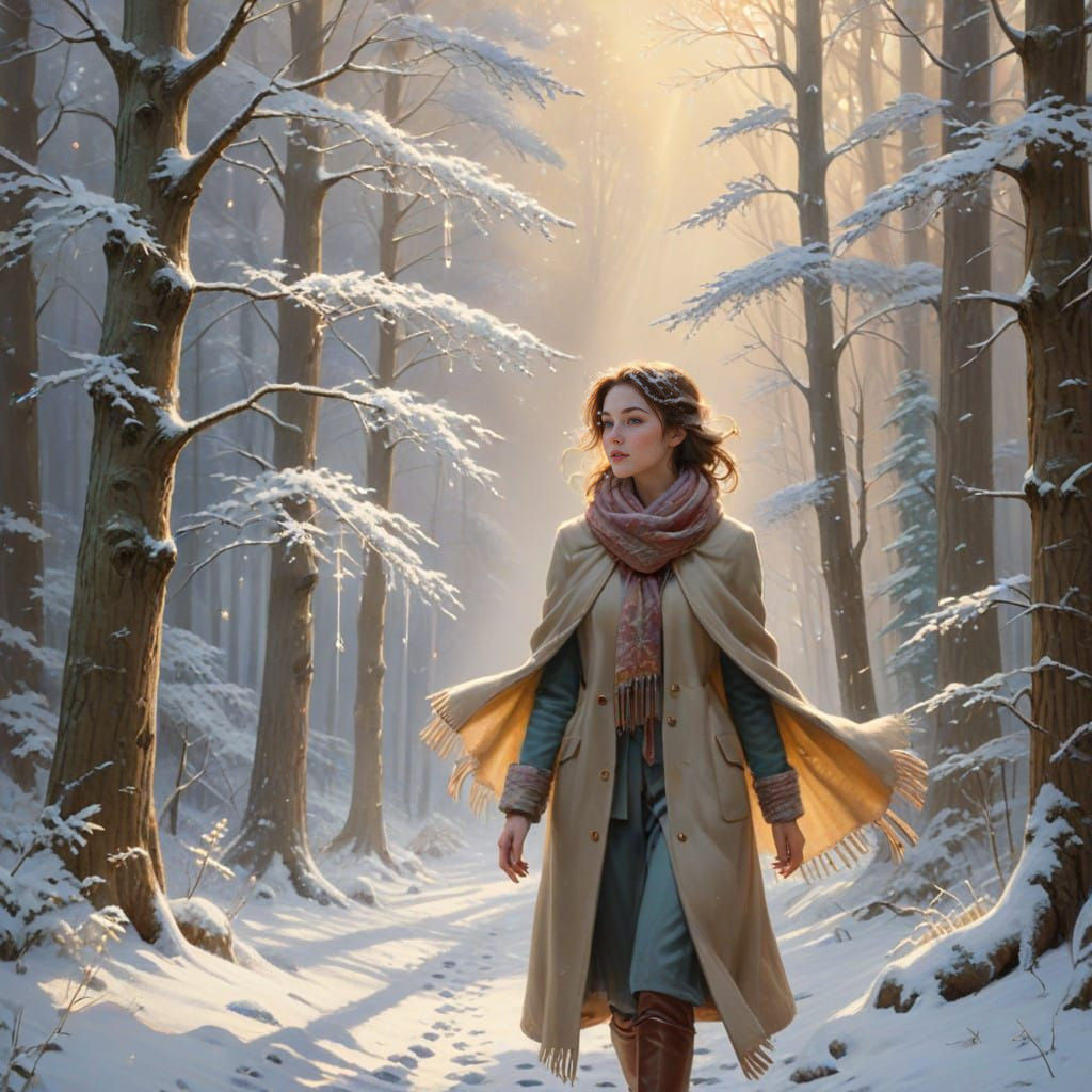 Serene Winter Landscape in a Snowy Wonderland