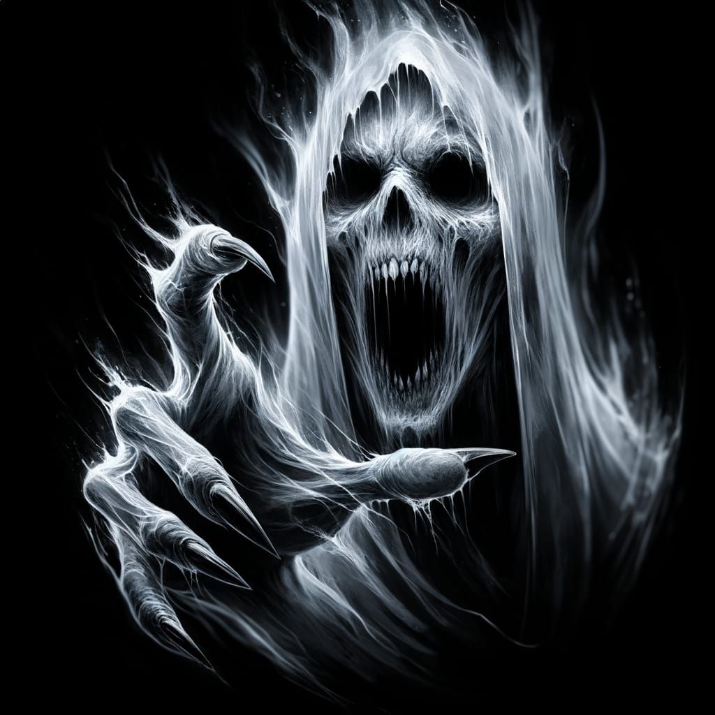 Terrifying Ghost Portrait of an Angry Apparition