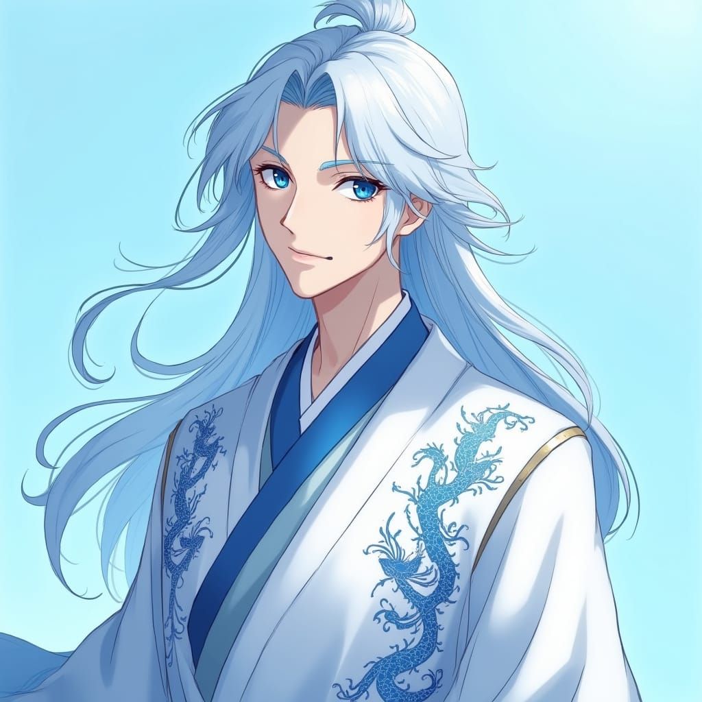 Serene Dragon Prince in Anime Style