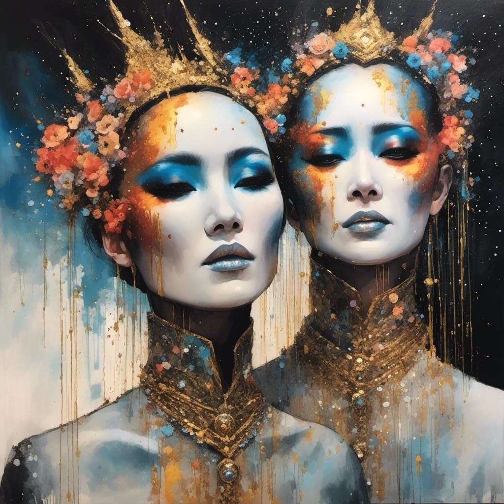 Ethereal Asian Android Melts into Air