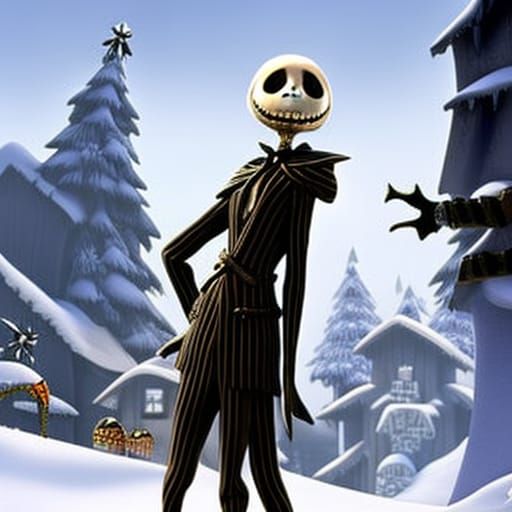 Jack Skellington in Haunted Winter Village