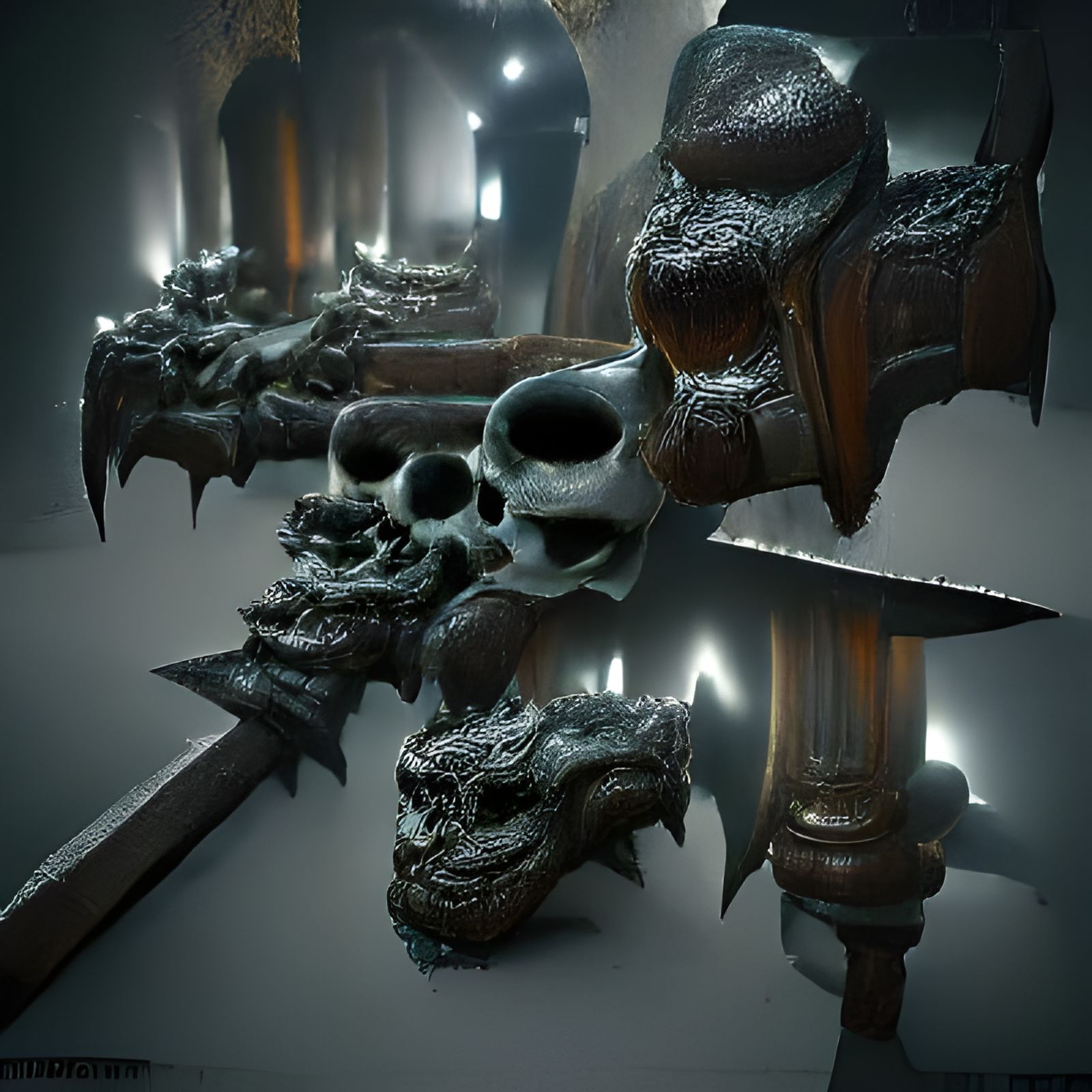 Sinister Dragon in Hyperrealistic Dungeon Art